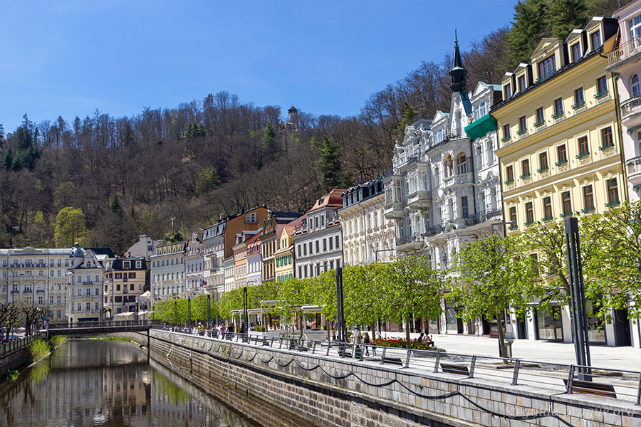 Photo of the Stara Louka Street and Grand Hotel Pupp.